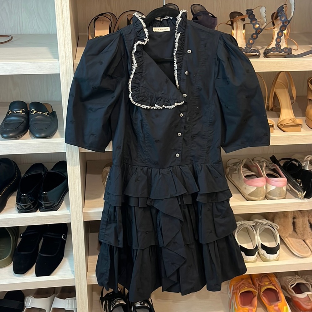 Ulla Johnson black short sleeve dress- excellent condition worn once